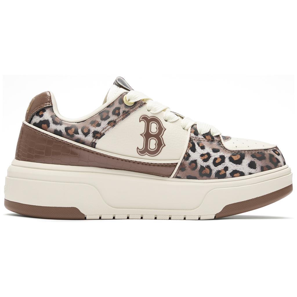 MLB Klobige Sohle Rutschfest Abriebfest Niedrig geschnitten Skateboard-Schuhe Unisex Weiß Braun 3ASXCLE4N-43BGS