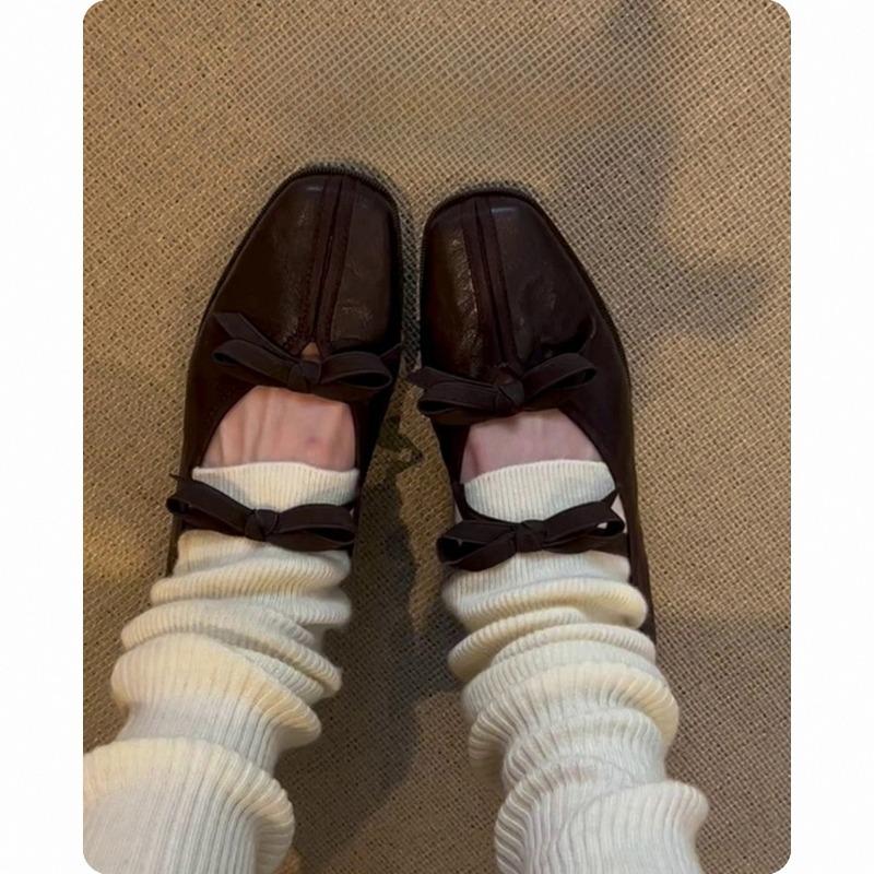 Buty baletowe damskie buty retro na miękkiej podeszwie płaskie buty pojedyncze