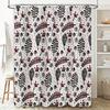 Black Red White Printed Shower Curtain Fabric Decorative Bath Room Waterproof Washable Decoration 180x243cm