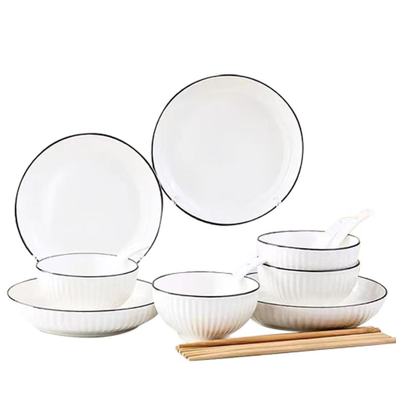 Керамический столовый набор Pei ersen с вертикальной полосой под глазурью