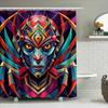Tuniu Geometric Tribal Shower Curtain Abstract Psychedelic Art Colorful Wall Decor Bathroom Decor