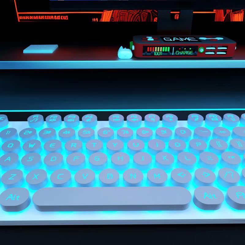 Youshi Punk Retro Backlit Mechanical Keyboard and Mouse Combo