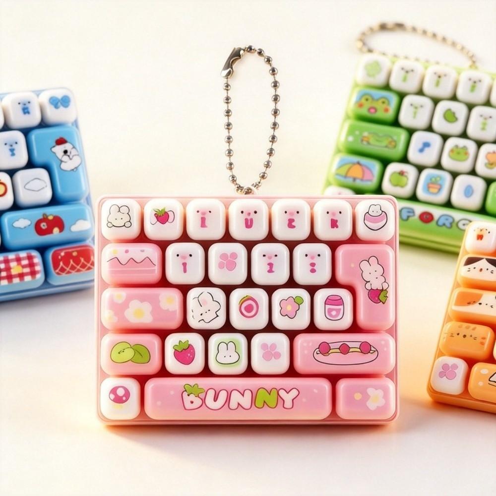 Animals 26 Keys Keyboard Keychain Mini Stress Relief Fidget Toy  Backpack Decor
