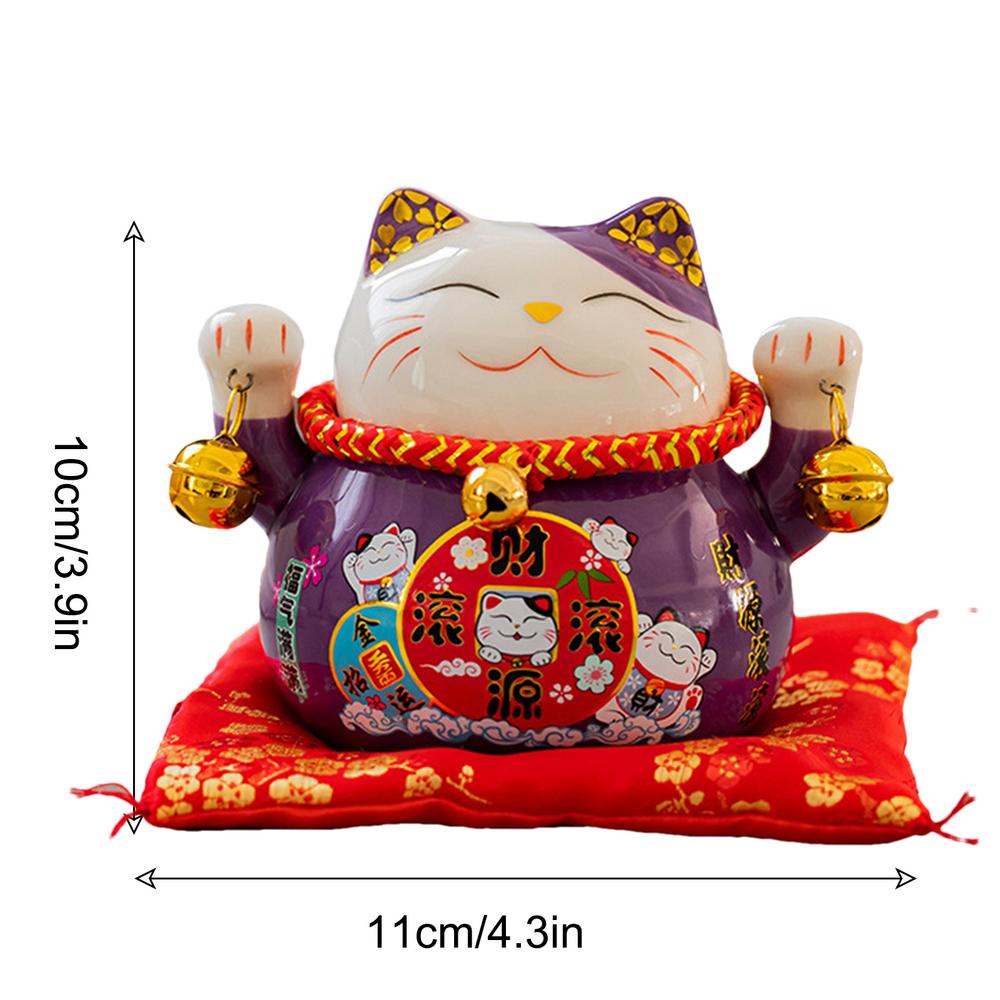 Maneki Neko Figurine Feng Shui Fortune Lucky Cat 4.5in Cute Wealth Cat Figurine Maneki Neko Feng Shui Fortune Creative Ceramics