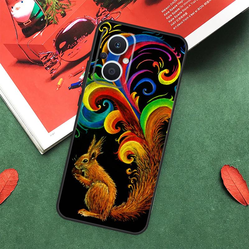 Cartoon Animal Squirrel Case For OPPO Reno 14F 13F 12F 11F 12 13 14 10 Pro 7 8 Lite OPPO Find X5 X6 X8 X9 Pro Cover