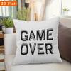 Lustige Game Over Kissenhülle Retro Gamer Text Kissenbezug Geek Humor Heimdeko für Sofa Schlafzimmer Wohnzimmer