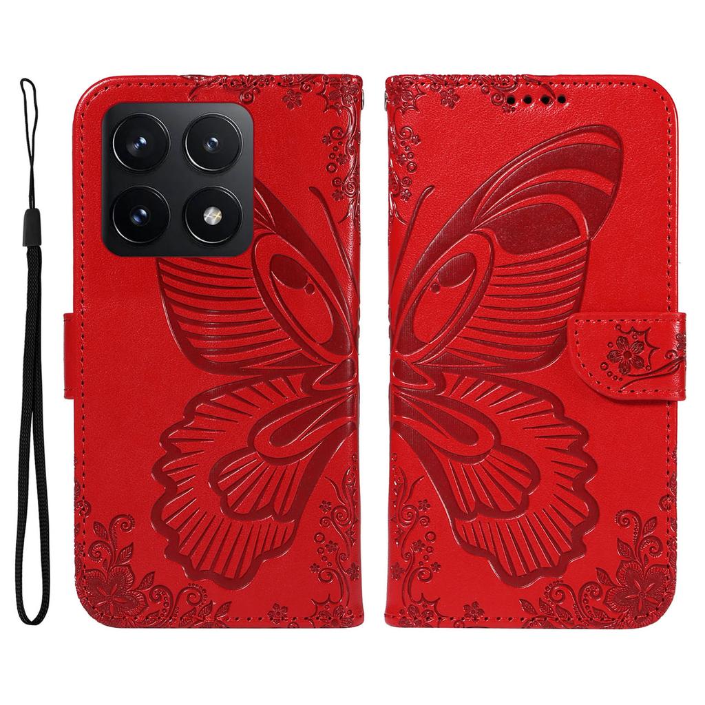 For Xiaomi 14T Case Butterfly Pattern Leather Wallet Flip Phone Cover