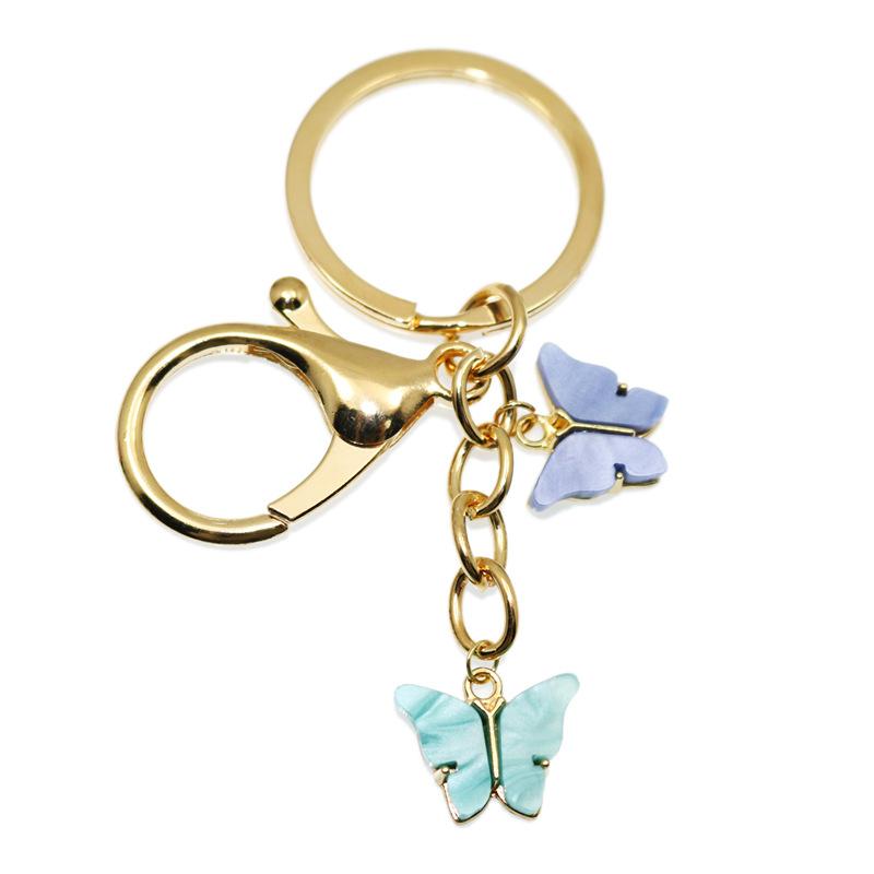 Cute Colorful Butterfly KeyChains Bag Charm Cell Phone Accessory Preppy Schoolbag Pendant Key Rings Christmas Xmas Jewelry Gifts