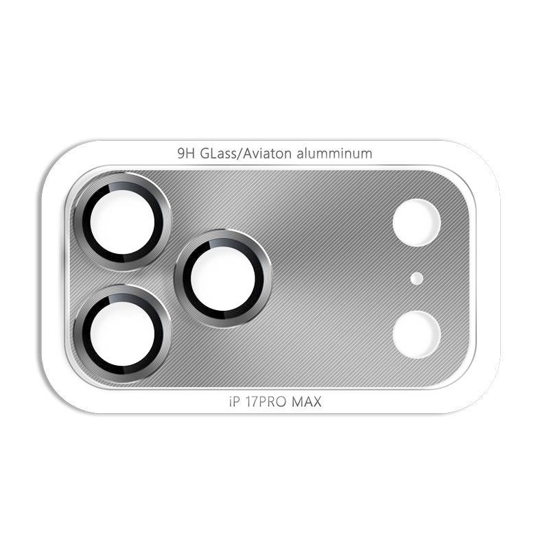 

HD Металлическая Закаленное Стекло Защитная Пленка для Объектива Камеры для IPhone 17 ProMax Air Задняя Защита от Царапин Кольцо Объектива из Сплава Аксессуары для Телефона For IPhone 17 серебряный