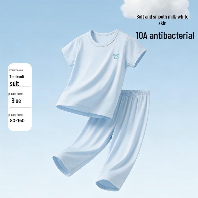 2022 Children's Eucalyptus Home Wear Set: Boys' & Girls' Short Sleeve Base Layer Pajamas