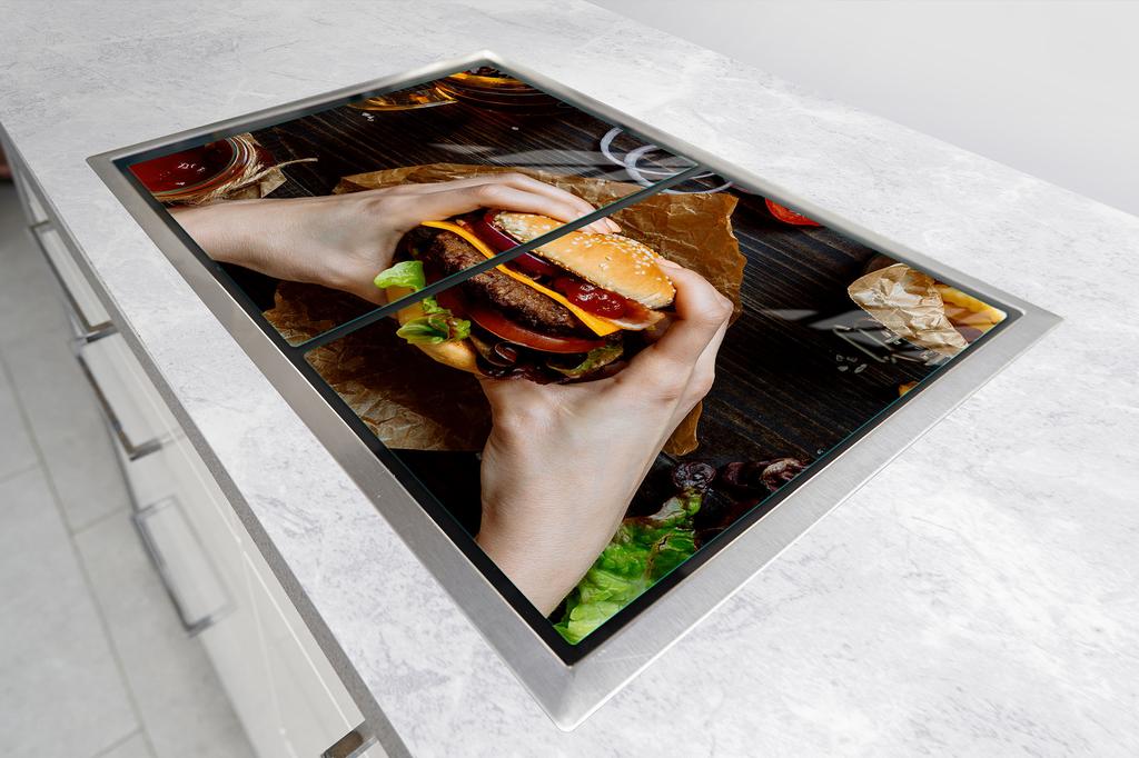 SZKLANA PŁYTA OCHRONNA NA KUCHENKĘ 85x52 HAMBURGER