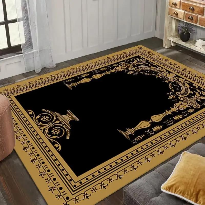 Black Gold CARPET FOR LIVE ROOM Large Size Luxury Area Rugs for Bedroom Washable Mat for Room Decor Non-slip Lounge Rug Tapis