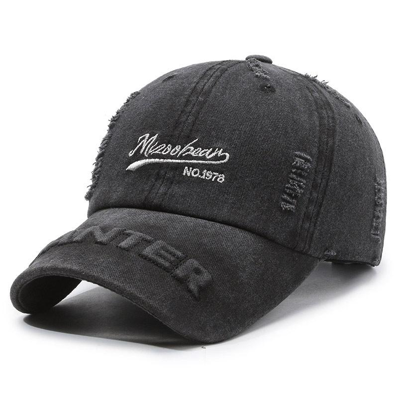 ins retro ripped soft top cap women's spring and summer fashion personality simple street sunscreen baseball cap men