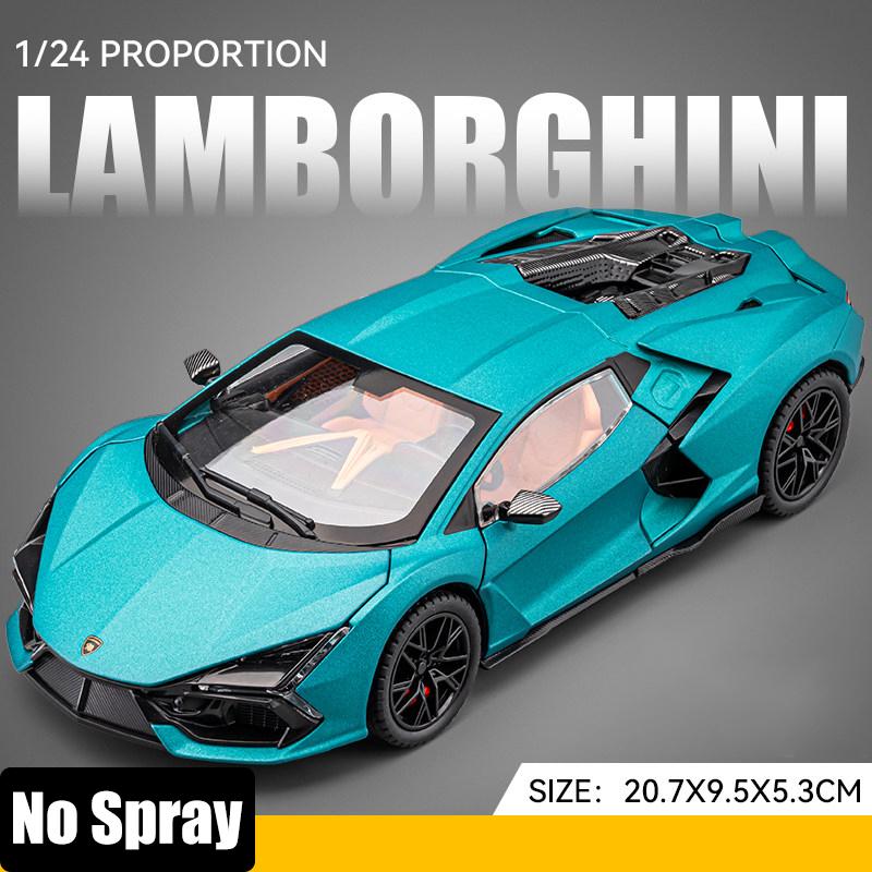 Spray 1:24 Lamborghini Revuelto Countach LP500S Supercar Alloy Metal Diecast Model Car High Simulation Home Trendy Ornaments Toy
