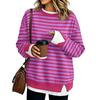 Damen Locker geschnittenes Langarm-Sweatshirt mit Streifen und Look
