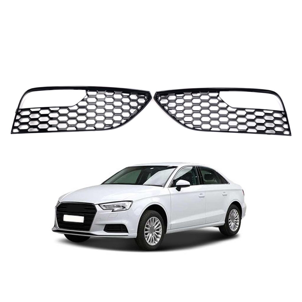 Black Left Right Front Hood Fog Light Lower Grill Grille Cover For A3 2012-2016 Replacement 8V3807681