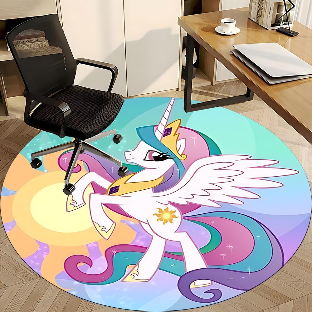 1pc Unicorn Fantasy Wings Chair Carpet for Office, Indoor Non Slip Washable Polyester Fiber Carpet, Mat For Office, Machine Washable
