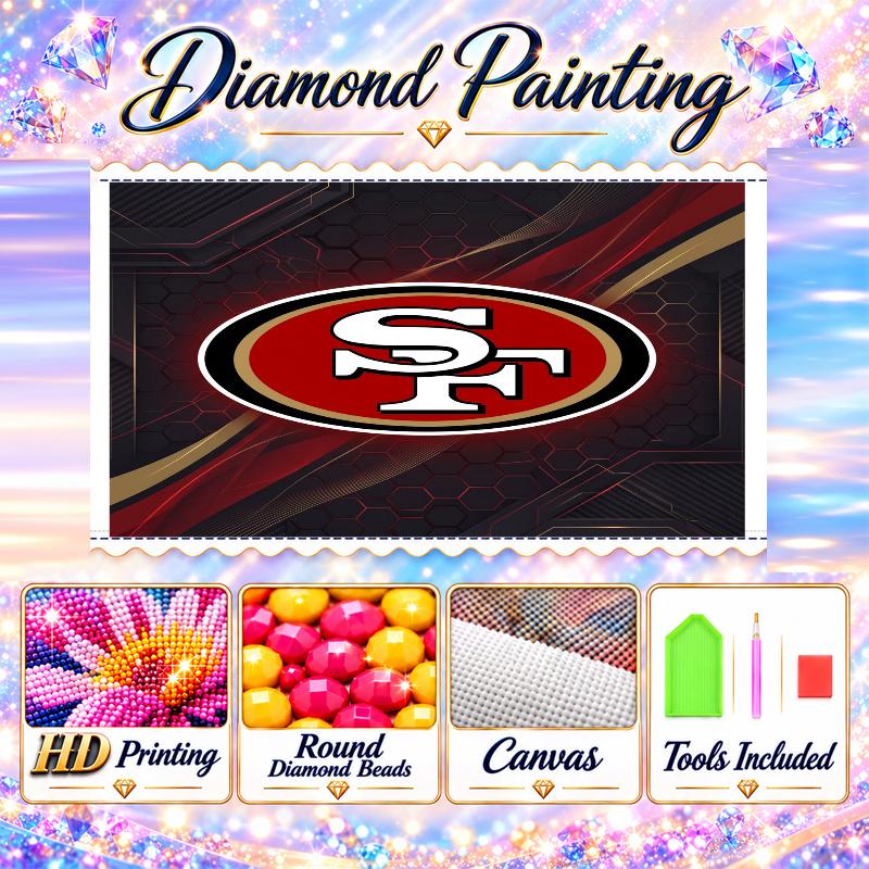 San Francisco 49ers Diamond Painting Kit 5D Full Drill DIY Diamond Mosaic Wall Art Home Decor