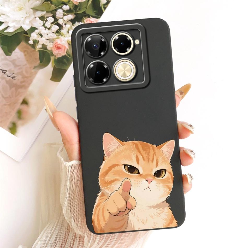 For Infinix Note 40 Pro 4G 5G / Note 40 Pro+ / Note40 X6853 Cute Cat Flower Cartoon Phone Case Soft Silicone Cover Bumpers