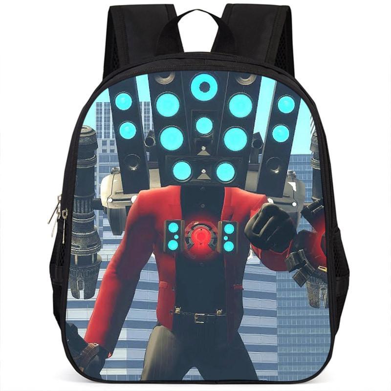 Fashionable Skibidi Toilet Kids Backpack Large Capacity Nylon Bag Unisex Design