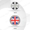 1Pc Metal Alloy Diamond Inlaid Style Union Jack British Flag Logo Car Trunk Fender Sticker Side Emblem Badge Decorative Accessories