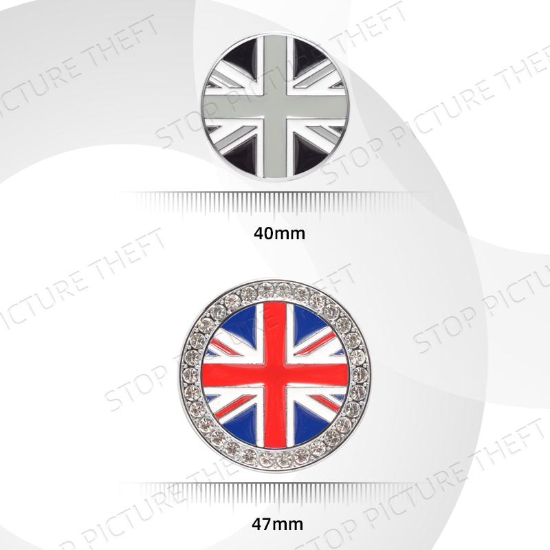 1Pc Metal Alloy Diamond Inlaid Style Union Jack British Flag Logo Car Trunk Fender Sticker Side Emblem Badge Decorative Accessories