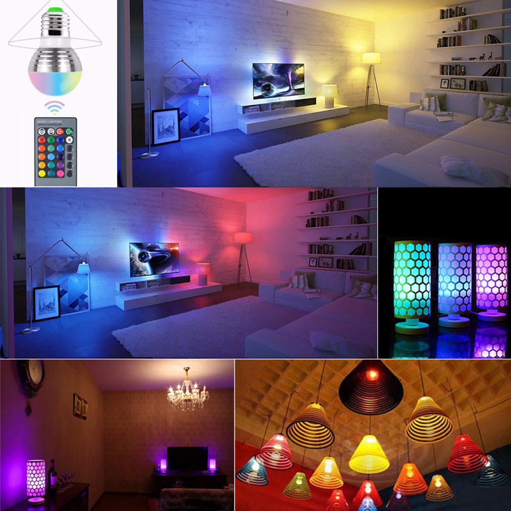 16 Colors RGB LED Bulb Christmas Decor LED Night Light E27 3W Spotlight