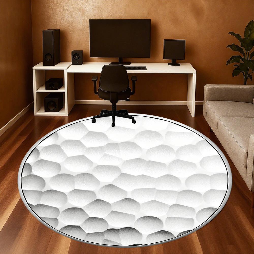 1pc Golf Ball Texture Round Chair mat office Area Rug - Non-Slip, Floor Mat for Office, Bedroom, Ideal home decor gift p0105099