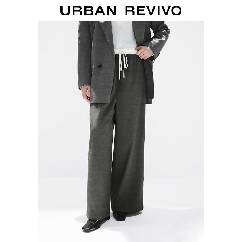 UR 2025 Women's Plaid Tie-Waist Wide-Leg Pants