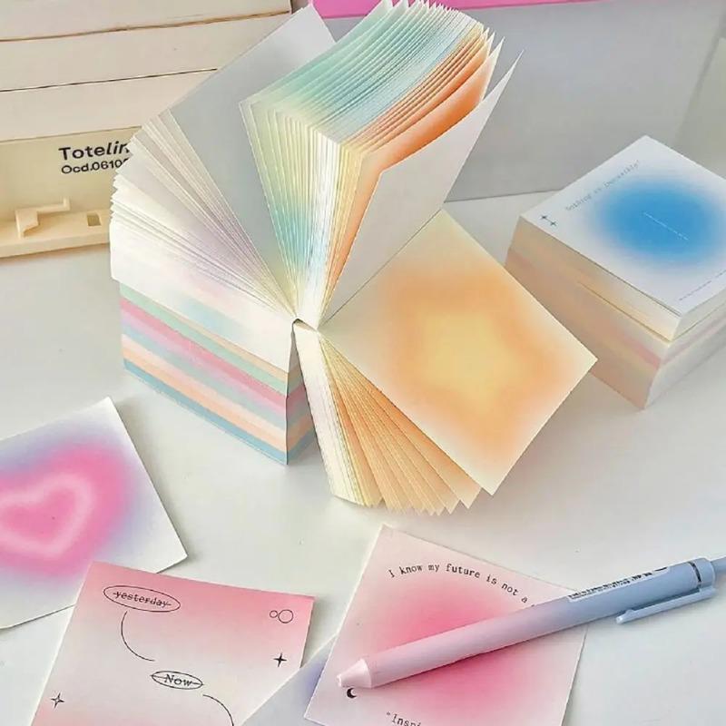 400Sheets High Quality Gradient Memo Pad Non-Sticky Dusk Sun Halo Note Paper Tearable Material Paper Stationery