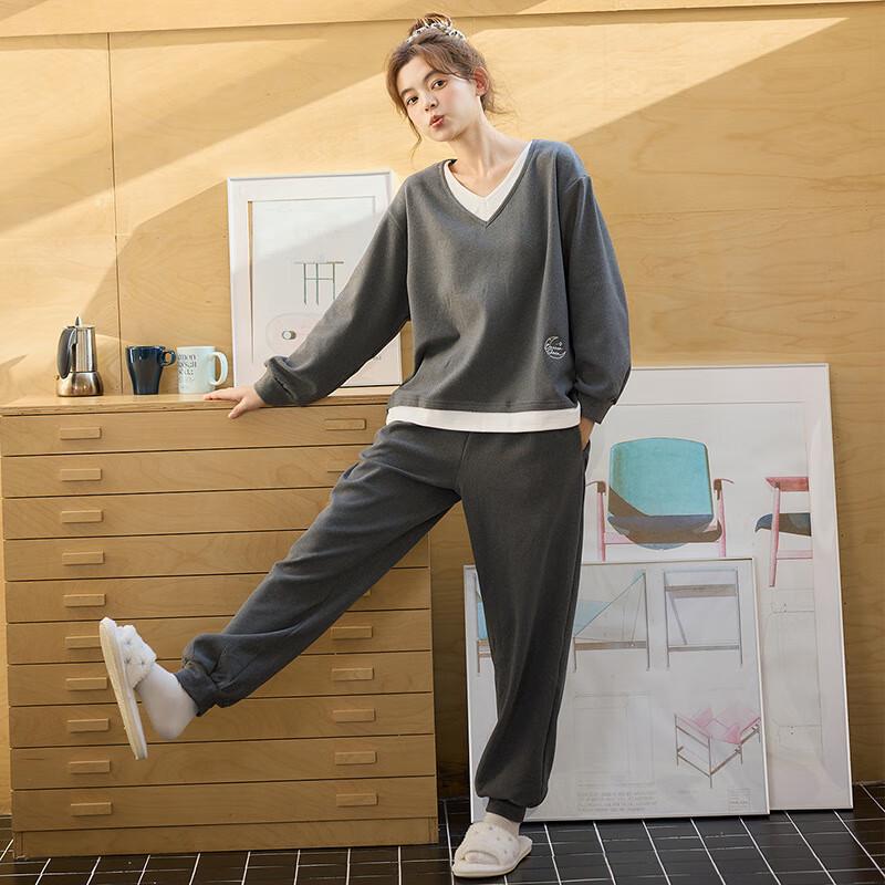 OEING Женский утепленный теплый флисовый зимний комплект пижамы M-XXL