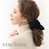 VINGTAINE Square Velvet Shiny Hair Adds and Casual Hair Accessory Scrunchie, Classic, Elegant, Scrunchie, Volume, Simple, Style, HS-165-BLACK