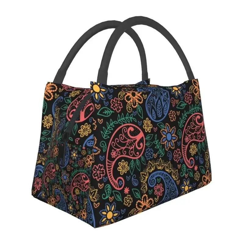 Geantă de prânz personalizată clasică Paisley cu model de bandană pentru femei, răcitor termic, cutie de prânz izolată pentru picnic, camping, muncă, călătorii