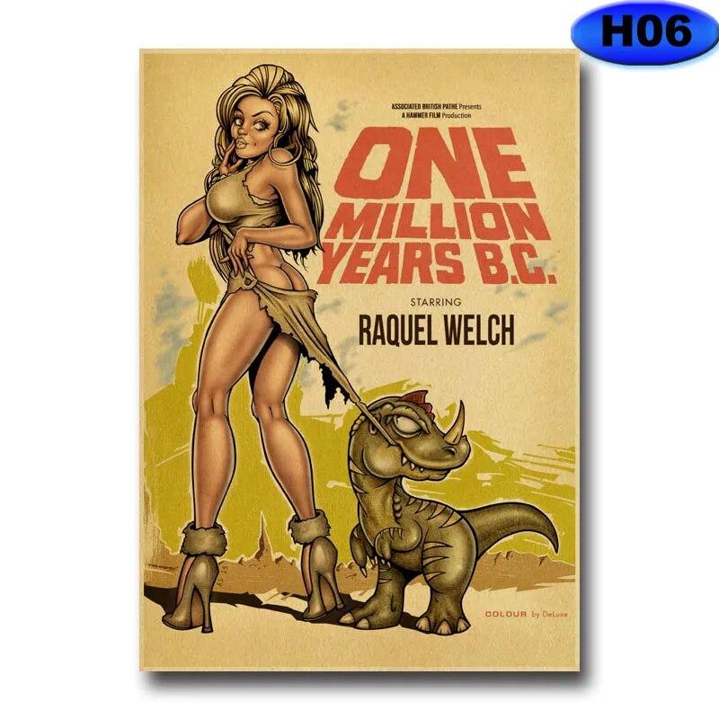 Vintage Pin Up Girl Poster Kraft Paper Posters and Prints Home Decor Painting Bar Cafe Hotel Living Room Decoration Wall Sticker