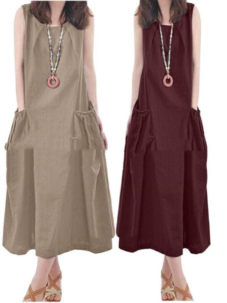 2025 Japanisches & Koreanisches Retro Ärmelloses Pendler- & Urlaubs-Freizeitkleid