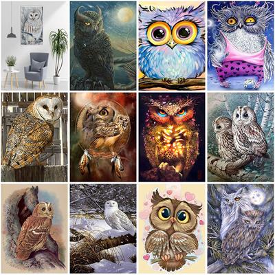 Owl DIY 5D Diamond Painting Cartoon Diamond Animal Diamond Embroidery Cross Stitch Full Round Resin Manual Art Gift Home Decor