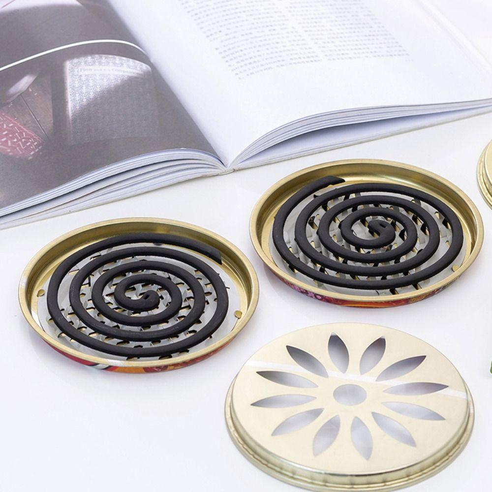 With Lid Mosquito Repellent Tray Stainless Steel Mosquito Coil Burner  For Living Room Bedroom