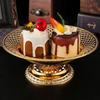 European Fruit Tray,Hollowed-Out Circle Shape Exquisite Golden Cake Plate,Snack Plate Butter Cheese Dish Wedding Decoration