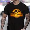 Jurassic Park T Shirt Men Anime Shirt Jurassic World Baby Blue Raptor Printed MenS TShirt Graphic T Shirts Mens Tshirt Camisa