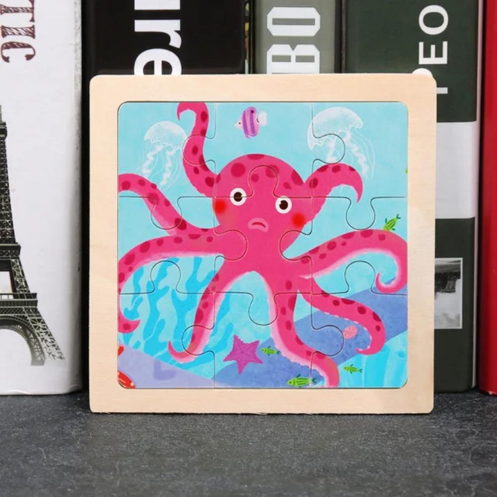 9 ks Drevené puzzle malej veľkosti Montessori hračky pre bábätká Skladačka 3D puzzle dosková hra Vzdelávacie hračky pre deti Darček