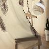 Penas Cultura Tribal Linhas Retro Tule Sheer Janela Cortinas para Sala de estar Quarto Moderno Voile Organza Cortinas