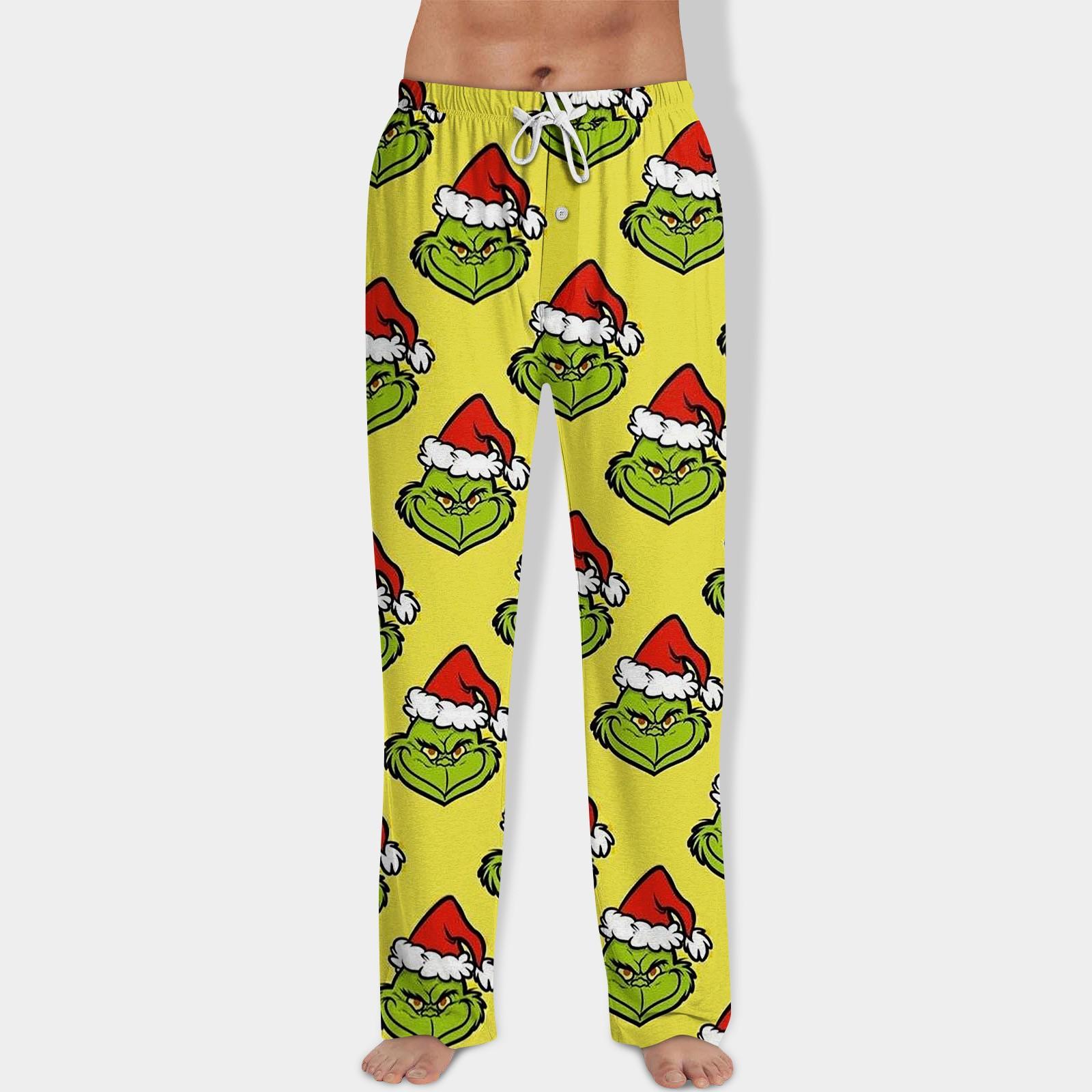 

Мужские домашние брюки с принтом Allover, пижамные брюки для сна, длинные брюки, пижамные брюки, брюки для йоги XL жёлтый