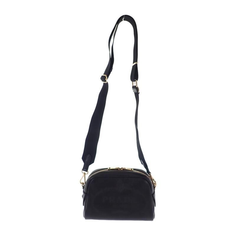 Prada 1BH187 Schultertasche NERO/schwarzes Leder Damen