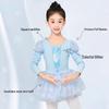 Aiwugo Girls' Long Sleeve Ballet Dance Leotard with Gauze Skirt