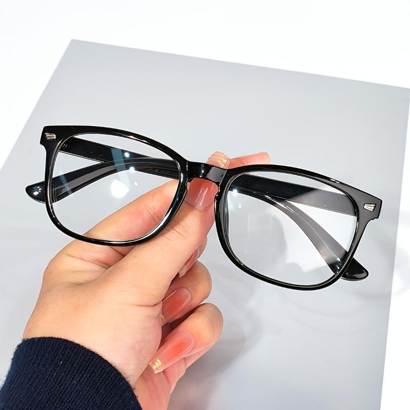 3PCS Fashionable Square Shaped Eyeglasses Suitable for Women and Men with Clear Frame Decoration Lenses Perfect for Computer Use
