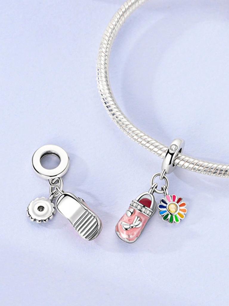 Charms Plata Summer Roller Skates Coconut Tree Beads Copper Plated Fit Charms Original Bracelet For Jewelry Making Diy Charm