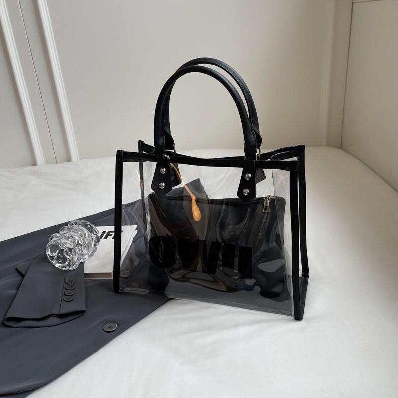 Stylish Transparent Jelly Tote Bag For Women Spacious And Trendy Summer Design