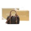 Michael Kors Bedford Metallic Logo Charm Monogram Color Block Crossbody Bag Boston Bag Women handbags Acorn-Brown 32F9G06C0B-252