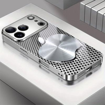 Metal Mesh For Apple Texture Pattern Glass Electroplated Phone Case For iPhone 17 16 15 14 13 12 11 Pro Max Plus 16E 17Air Cover