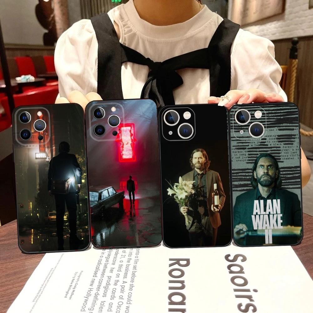 Alan Wake Game Phone Case For iPhone 16,15,14,13,12,11,Pro,X,XS,Max,XR,Plus,Mini Black Soft Silicone Case